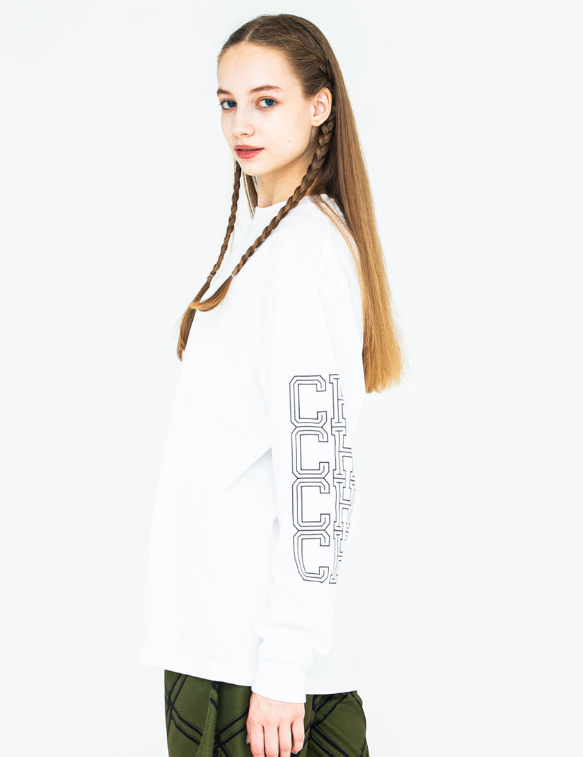MONOGRAM LONG SLEEVE TEE (WHITE) - CandyHoop