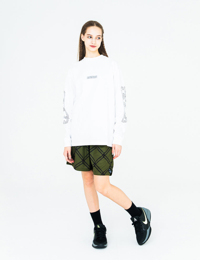MONOGRAM LONG SLEEVE TEE (WHITE) - CandyHoop
