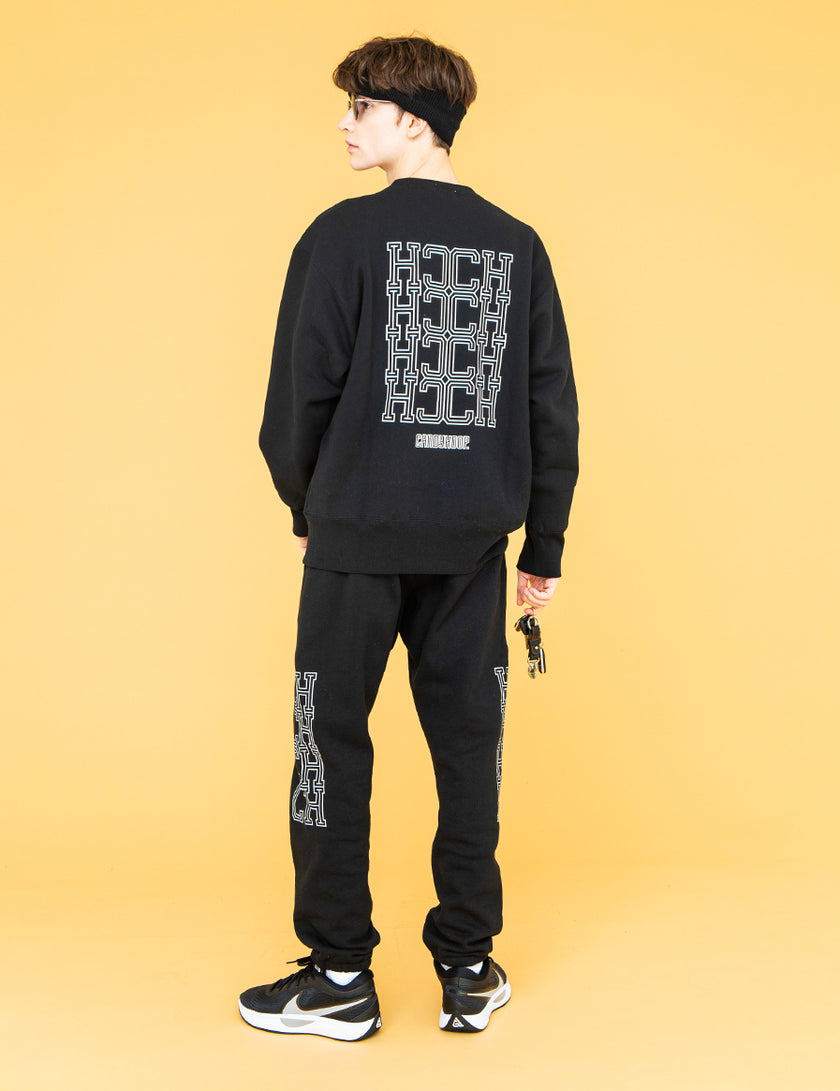 MONOGRAM SWEAT PANTS (BLACK) - CandyHoop