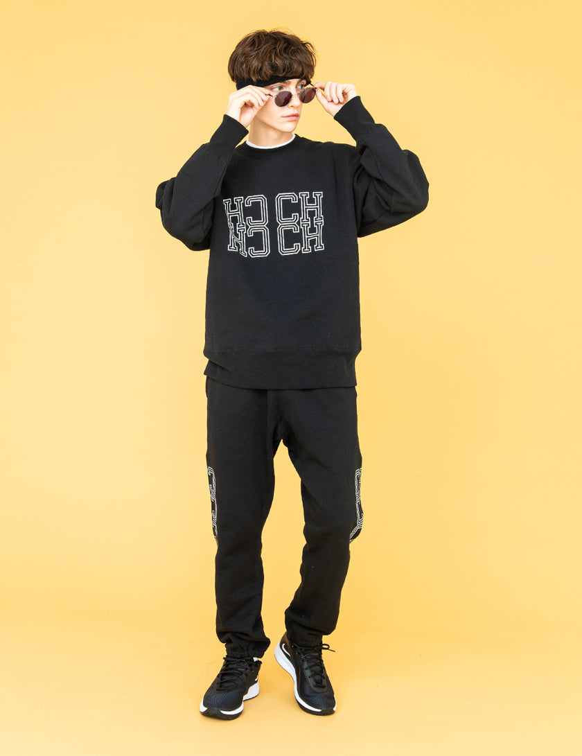 MONOGRAM SWEAT PANTS (BLACK) - CandyHoop