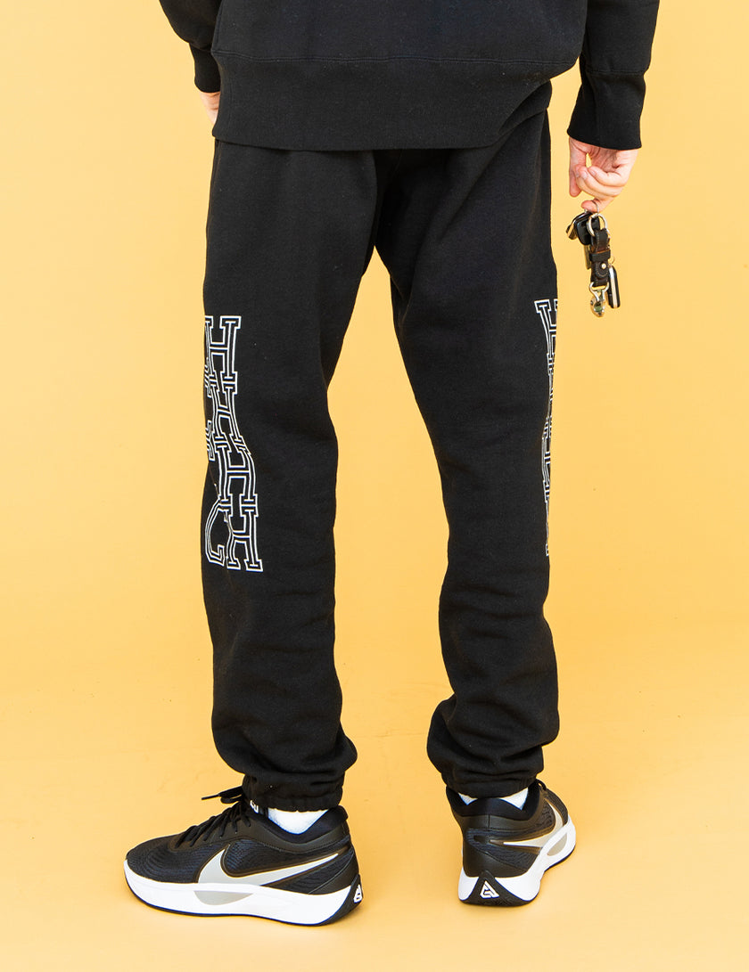 MONOGRAM SWEAT PANTS (BLACK) - CandyHoop