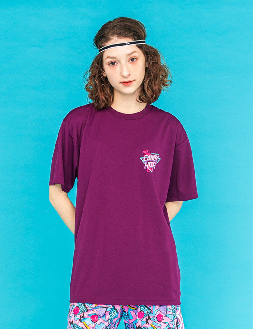 NEON SIGN LOGO DRY TEE 2 (PURPLE×PINK) - CandyHoop