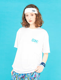 BRISK LOGO DRY TEE (WHITE×BLUE) - CandyHoop