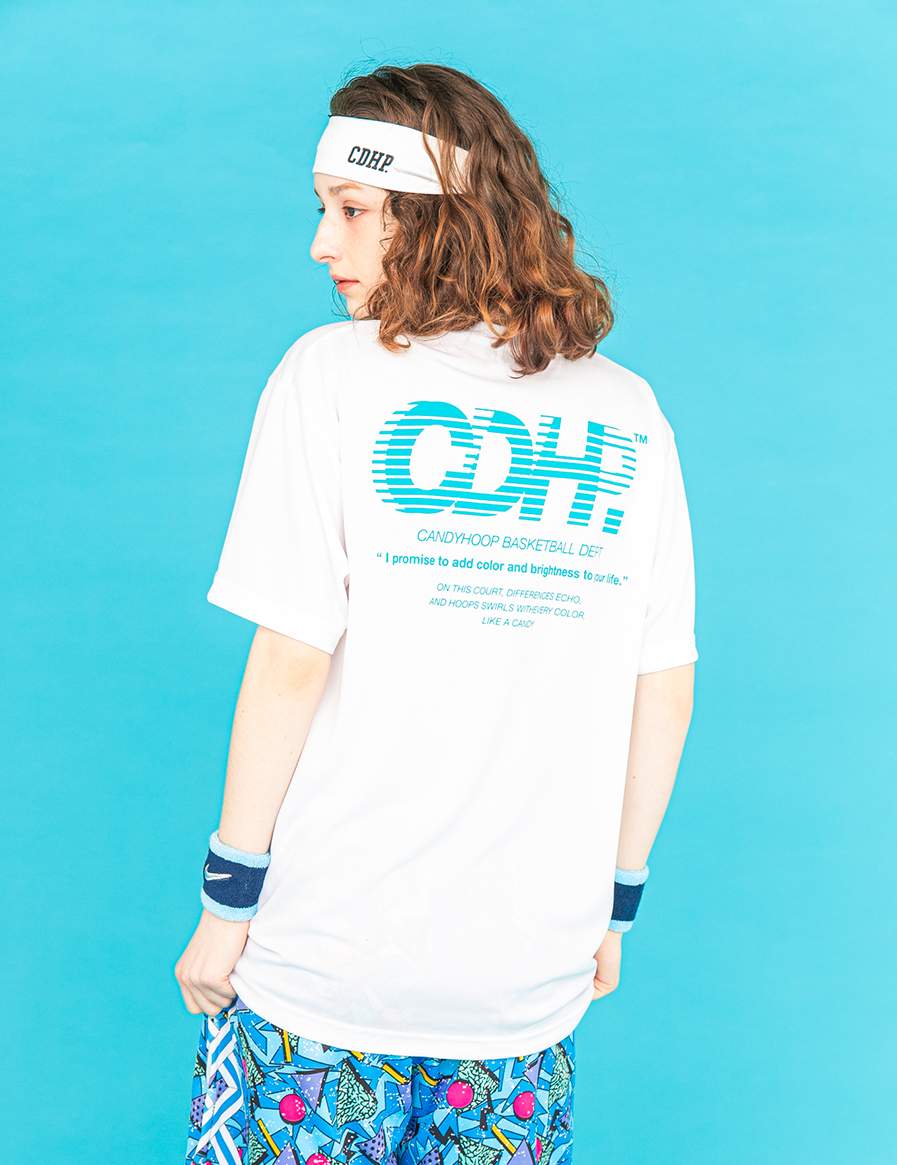 BRISK LOGO DRY TEE (WHITE×BLUE) - CandyHoop