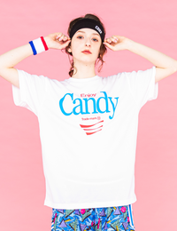 SUGER RUSH DRY TEE (WHITE) - CandyHoop