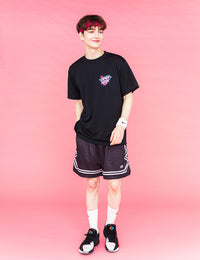 NEON SIGN LOGO DRY TEE 2 (BLACK×PINK) - CandyHoop