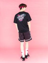 NEON SIGN LOGO DRY TEE 2 (BLACK×PINK) - CandyHoop
