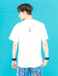 STACKED LOGO DRY TEE (WHITE×BLUE) - CandyHoop