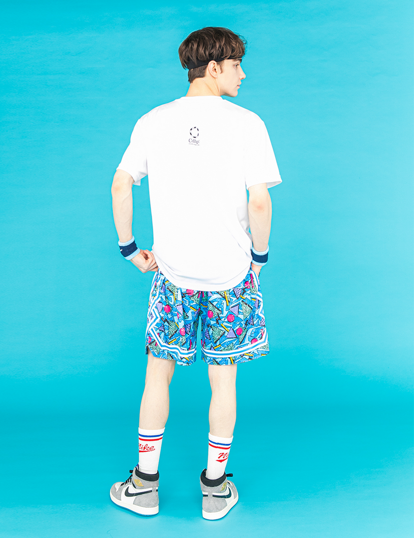 STACKED LOGO DRY TEE (WHITE×BLUE) - CandyHoop