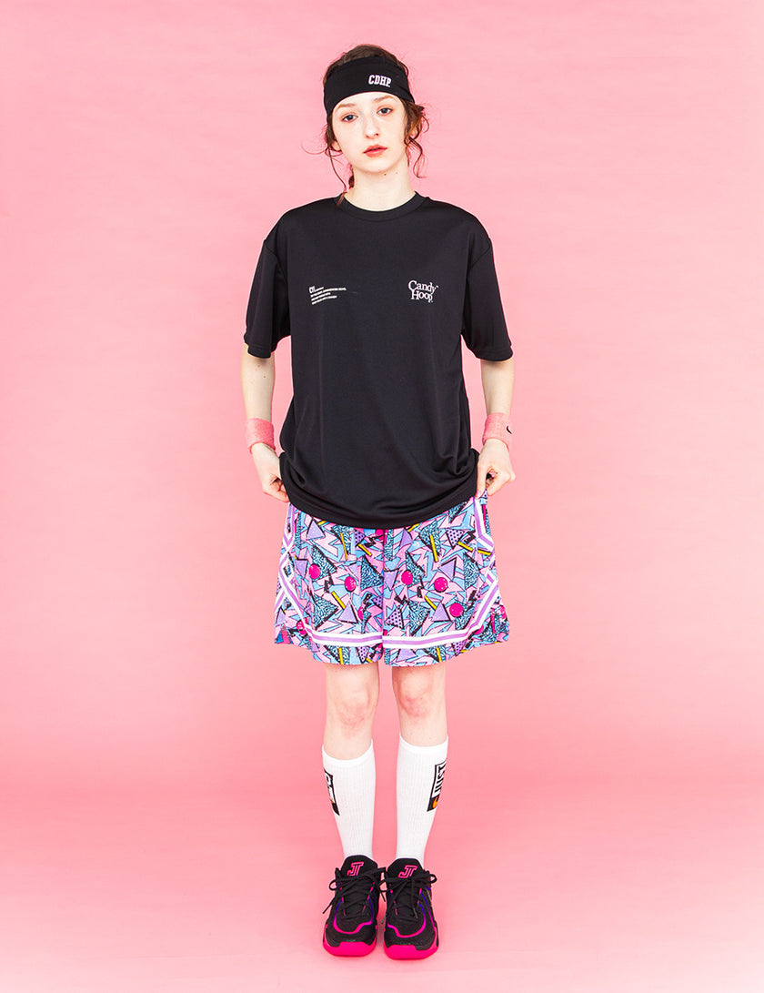 TWIN LOGO MESSAGE DRY TEE (BLACK) - CandyHoop