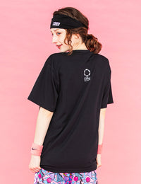 TWIN LOGO MESSAGE DRY TEE (BLACK) - CandyHoop