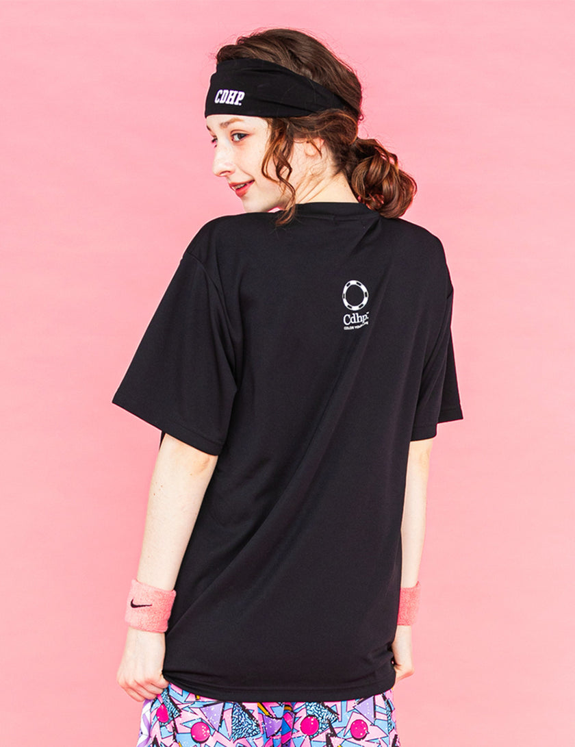 TWIN LOGO MESSAGE DRY TEE (BLACK) - CandyHoop