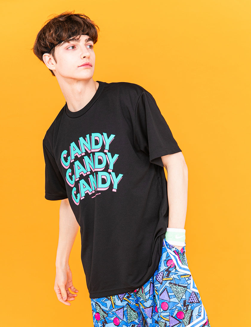 STACKED LOGO DRY TEE (BLACK×GREEN) - CandyHoop