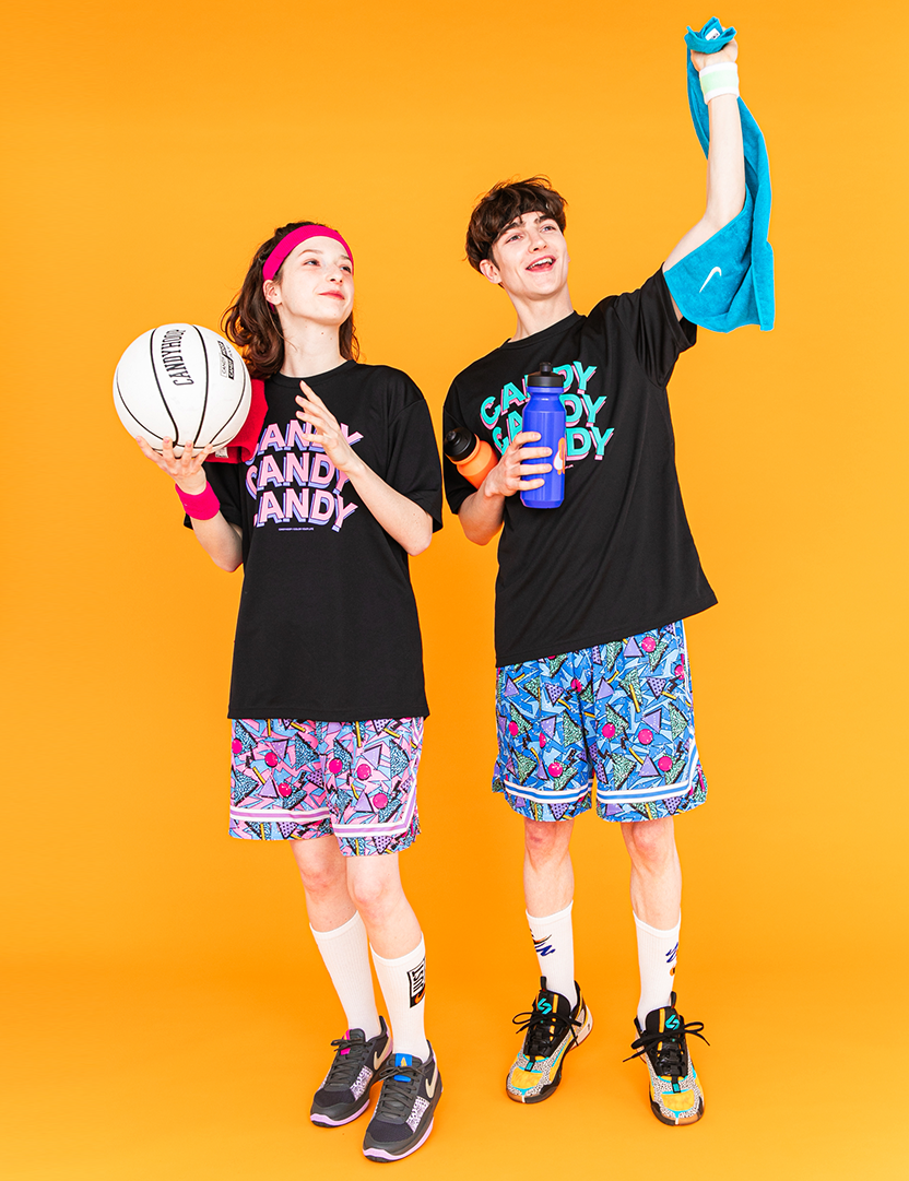 STACKED LOGO DRY TEE (BLACK×GREEN) - CandyHoop