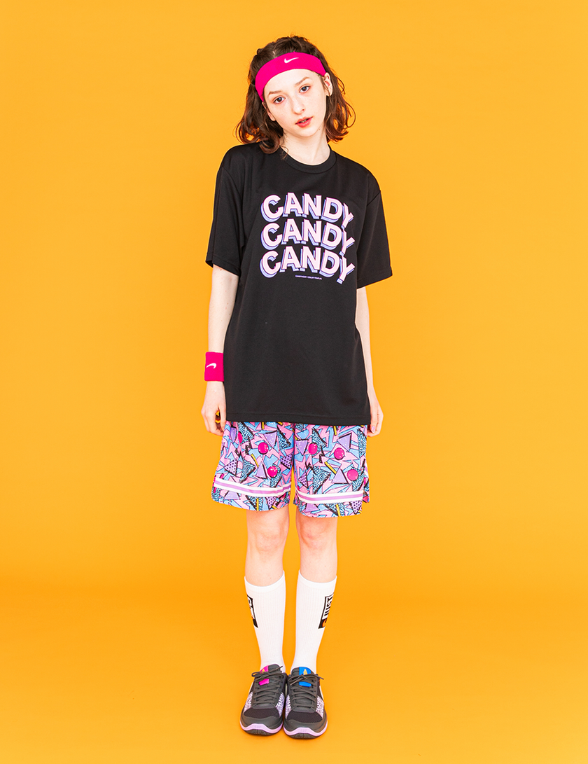 STACKED LOGO DRY TEE (BLACK×PINK) - CandyHoop