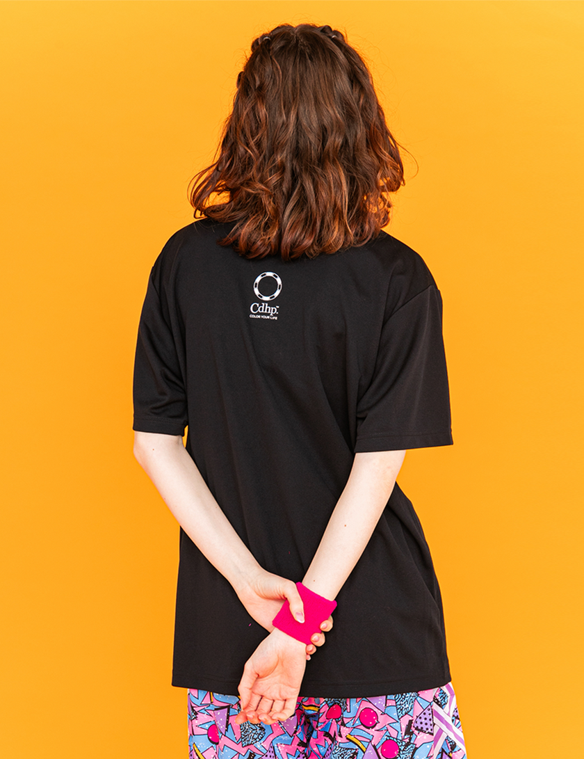 STACKED LOGO DRY TEE (BLACK×PINK) - CandyHoop