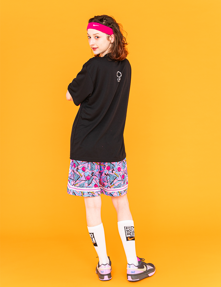 STACKED LOGO DRY TEE (BLACK×PINK) - CandyHoop