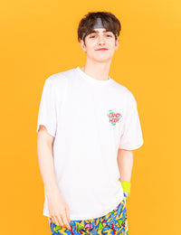 NEON SIGN LOGO DRY TEE 2 (WHITE×RED) - CandyHoop