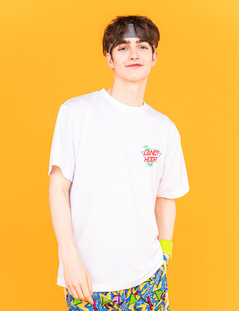 NEON SIGN LOGO DRY TEE 2 (WHITE×RED) - CandyHoop