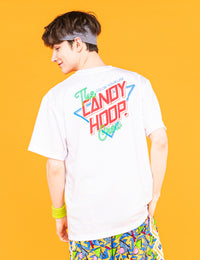 NEON SIGN LOGO DRY TEE 2 (WHITE×RED) - CandyHoop