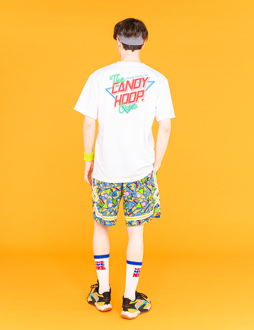 NEON SIGN LOGO DRY TEE 2 (WHITE×RED) - CandyHoop