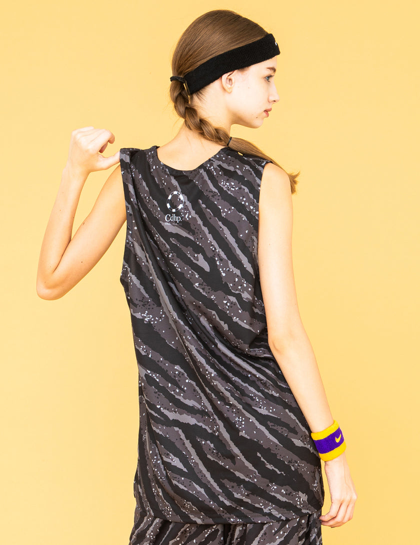 TIGER CAMOUFLAGE TANK TOP (BLACK) - CandyHoop