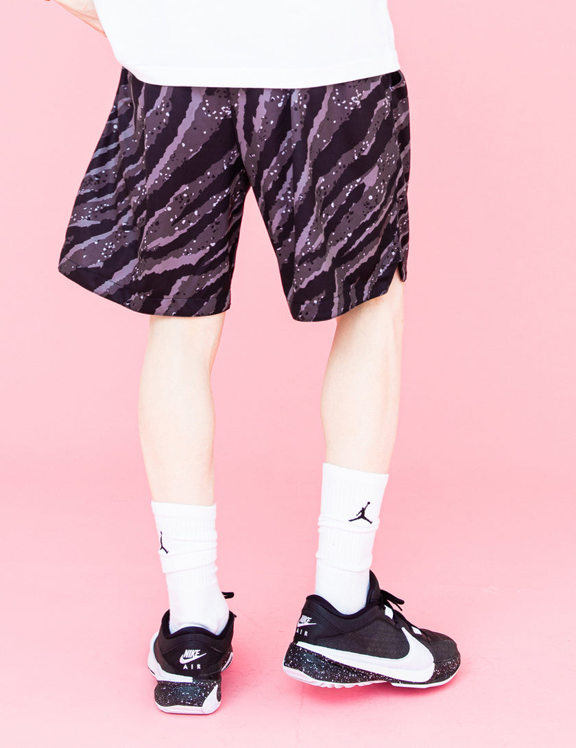 TIGER CAMOUFLAGE SHORTS (BLACK) - CandyHoop