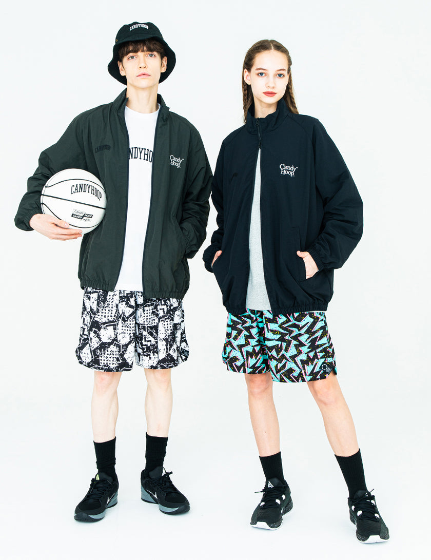 TWIN LOGO NYLON JKT (BLACK) - CandyHoop