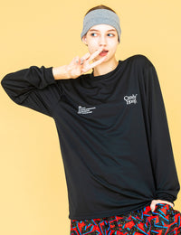TWIN LOGO MESSAGE DRY LS TEE (BLACK) - CandyHoop