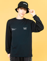 TWIN LOGO MESSAGE DRY LS TEE (BLACK) - CandyHoop