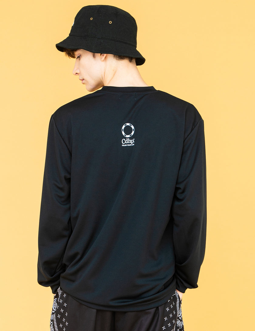 TWIN LOGO MESSAGE DRY LS TEE (BLACK) - CandyHoop