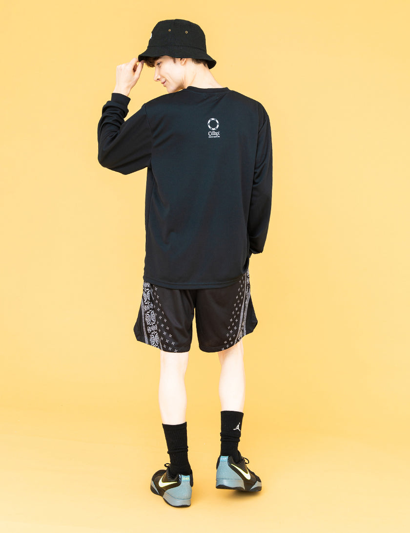 TWIN LOGO MESSAGE DRY LS TEE (BLACK) - CandyHoop